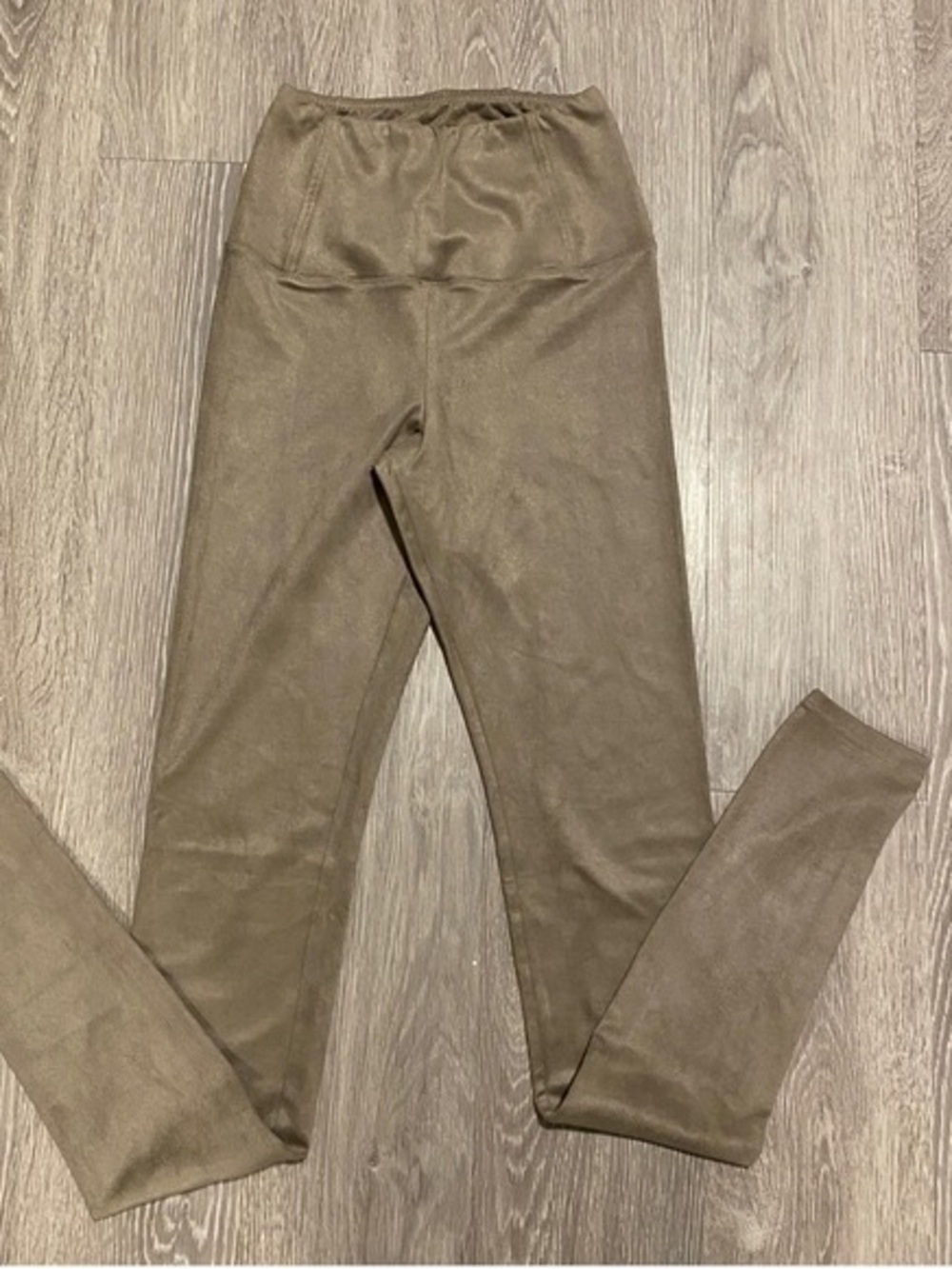 Aritzia Wilfred Suede Slim Ponte Leggings - Taupe